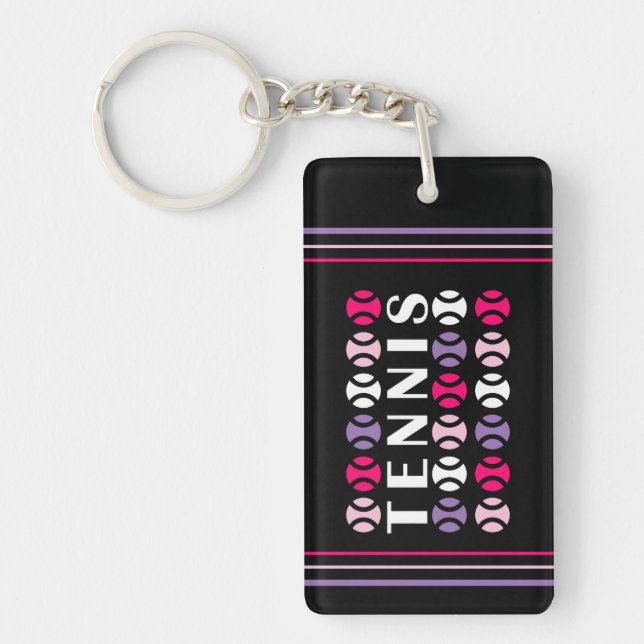 Pink and💜 purple tennis🎾 key ring (Front)
