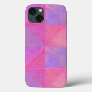 Pink and Purple Triangles Watercolor Art iPhone 13 Case