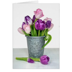pink and purple tulip bunch