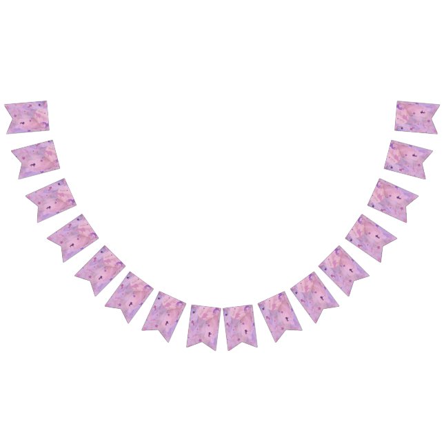 pink and purple unicorn and star design- girls squ bunting  (All)