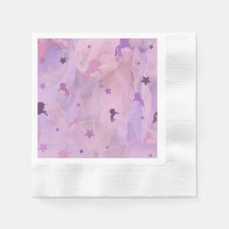 pink and purple unicorn and star design napkin