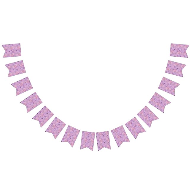 pink and purple unicorn and stars pattern bunting  (All)