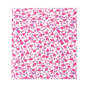 Pink and Purple Valentine Hearts Notepad