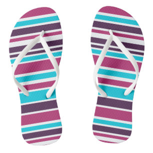 Pink And Purple violet Striped Thongs