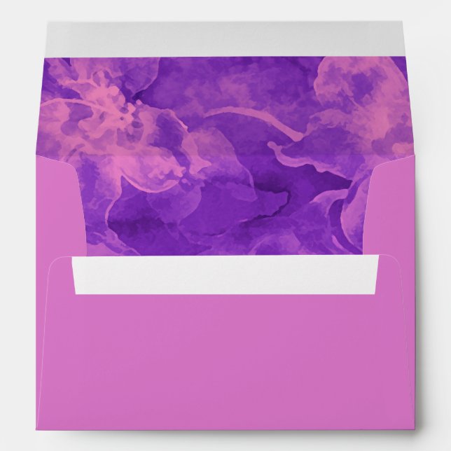 Pink and Purple Watercolor Flowers Envelopes (Back (Bottom))