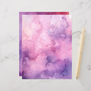 Pink and Purple Watercolor Scrapbook Paper