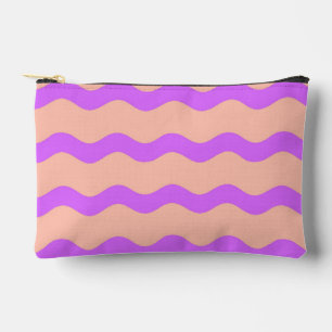 Pink and purple waves pattern accessory pouch