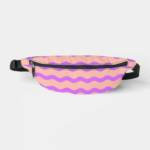 Pink and purple waves pattern bum bags