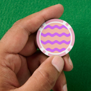 Pink and purple waves pattern poker chips