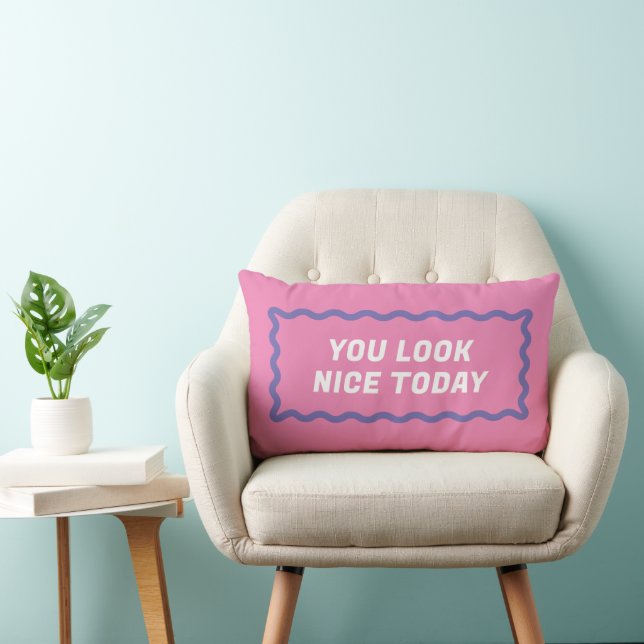 Pink and Purple Wavy Frame Compliments Lumbar Cushion (Chair)