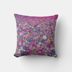 Pink and Purple Wildflower Cushion