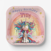 Pink and Rainbow Unicorn Girls Birthday