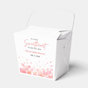 Pink and Red A Little Sweetheart Baby Shower Favour Box