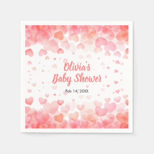 Pink and Red A Little Sweetheart Baby Shower Napkin