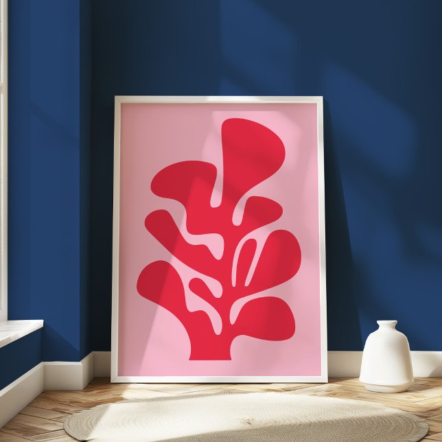 Pink and Red Abstract Matisse Coral Coastal Poster (Creator Uploaded)