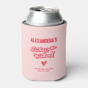 Pink and Red Bachelorette Party Favour Can Cooler