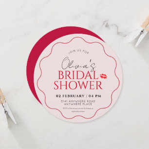 Pink and red bridal shower invitation