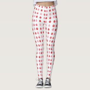 Pink And Red Christmas Balls Pattern Leggings