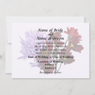 Pink and Red Chrysanthemums Invitation