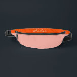 Pink and Red Color Block Personalized Name Bum Bags<br><div class="desc">The perfect bridesmaid gift! Pink and red color block bum bag with optional personalization to match the bachelorette party collection!</div>