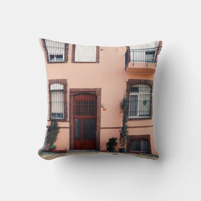 PINK AND RED CONCRETE BUILDING CUSHION (Front)