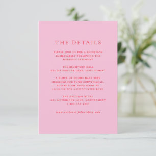 Pink and Red Elegant Classic Wedding Enclosure Card