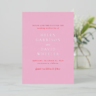 Pink and Red Elegant Wedding Save the Date