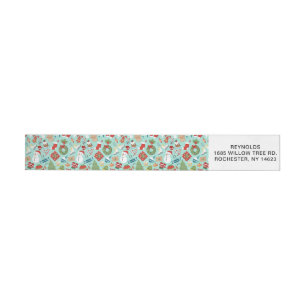Pink and Red Festive Holiday Christmas  Wrap Around Label