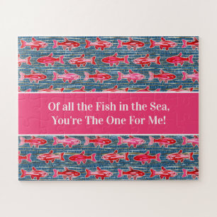 Pink and Red Fish for Valentine's Day Jigsaw Puzzle