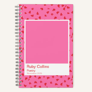 Pink and Red Floral Aesthetic Notebook