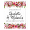 Pink and Red Floral Engagement Party Welcome Sign