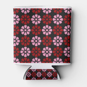 Pink and red floral pattern can cooler