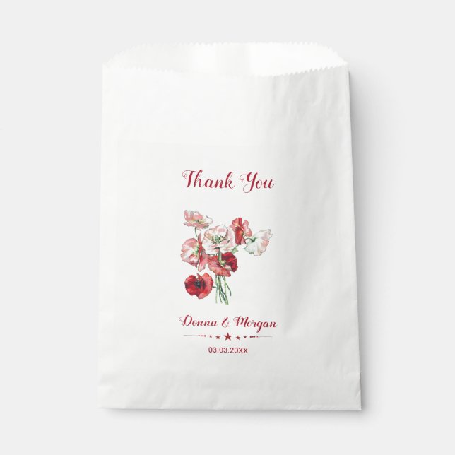Pink And Red Flowers Favour Bag (Front)