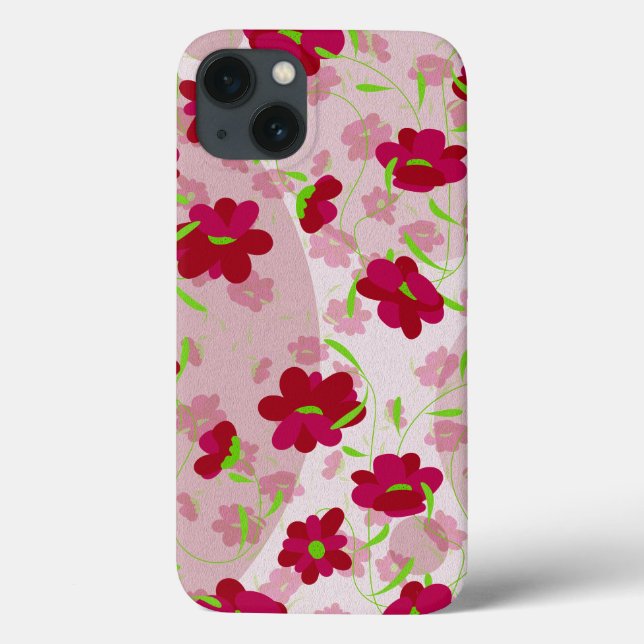 Pink and Red Flowers - Floral Case-Mate iPhone Case (Back)
