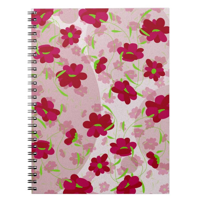 Pink and Red Flowers - Floral Notebook (Front)