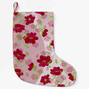 Pink and Red Flowers - Floral Small Christmas Stocking