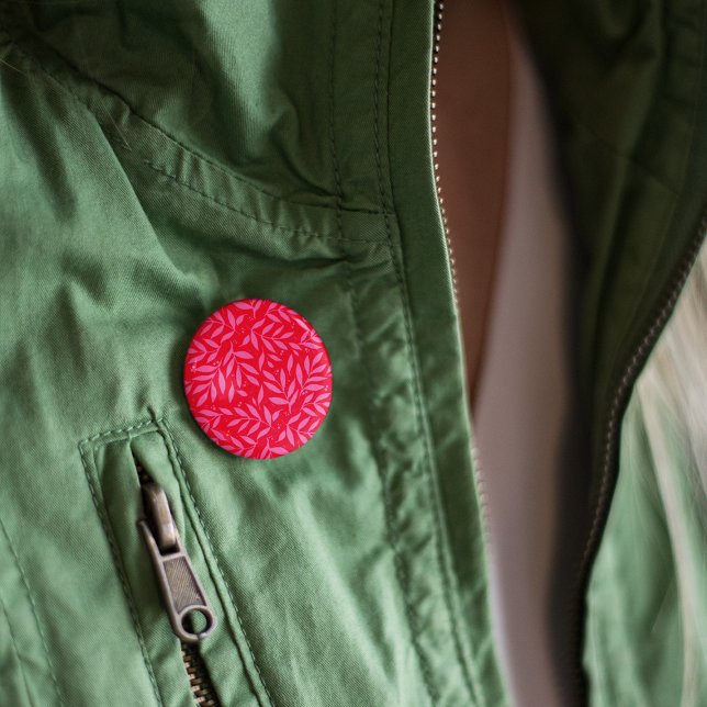Pink and red foliage 3 cm round badge (Creator Uploaded)