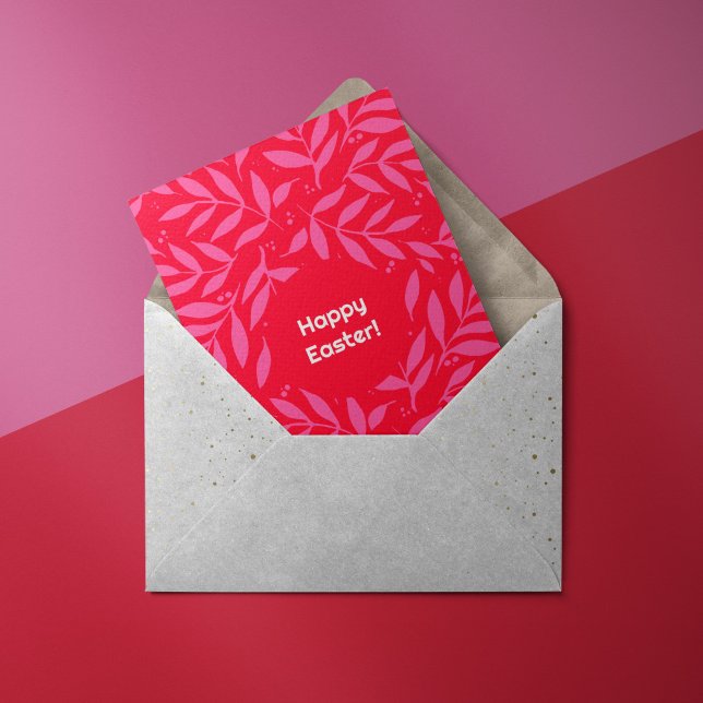 Pink and red foliage Easter Folded Card (Creator Uploaded)