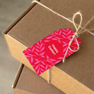 Pink and red foliage Easter Gift Tags