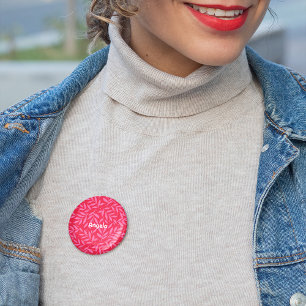 Pink and red foliage name button