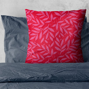 Pink and red foliage Throw Pillow