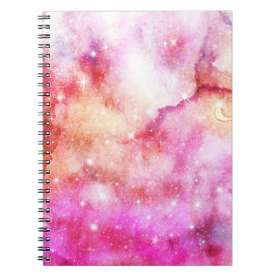Pink And Red Galaxy Pattern Notebook