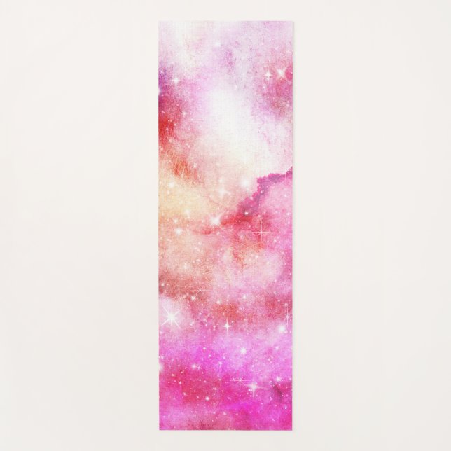 Pink And Red Galaxy Pattern Yoga Mat (Front)