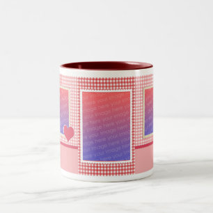 Pink and Red Gingham Photo Template Mug