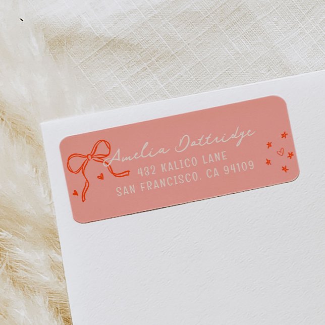 Pink and Red Girly Sketch Return Address Label (Pink and Red Girly Sketch Return Address Label)