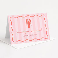 Pink And Red Hand Drawn Lobster Bridal Shower