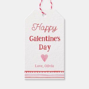 Pink and Red Heart Happy Galentine's Day  Gift Tags
