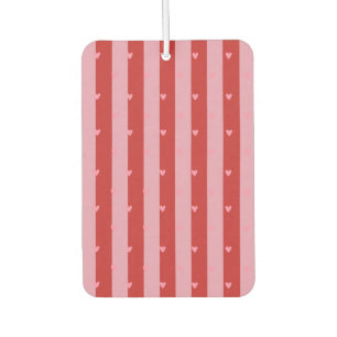 Pink and red, heart striped  car air freshener