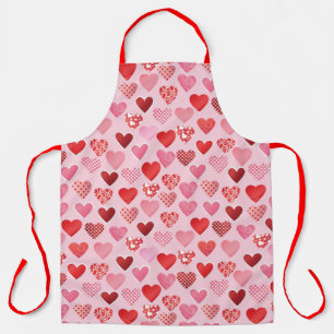 Pink And Red Hearts Apron
