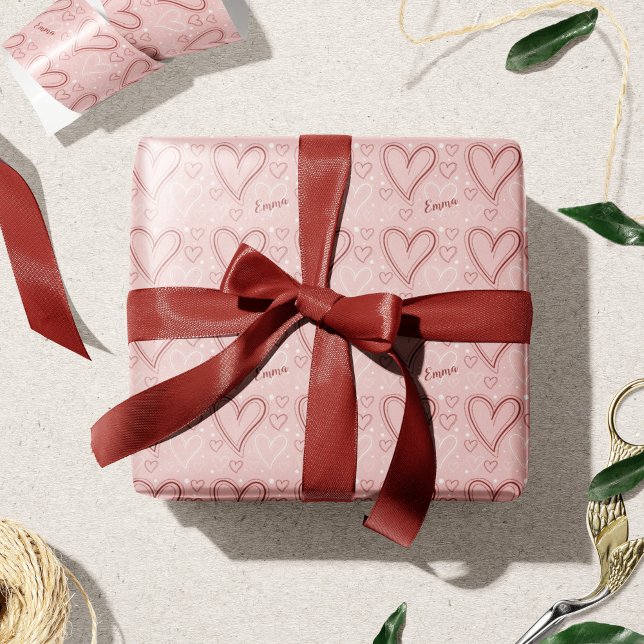Pink and Red Hearts Pattern Valentine's Day Wrapping Paper (Creator Uploaded)
